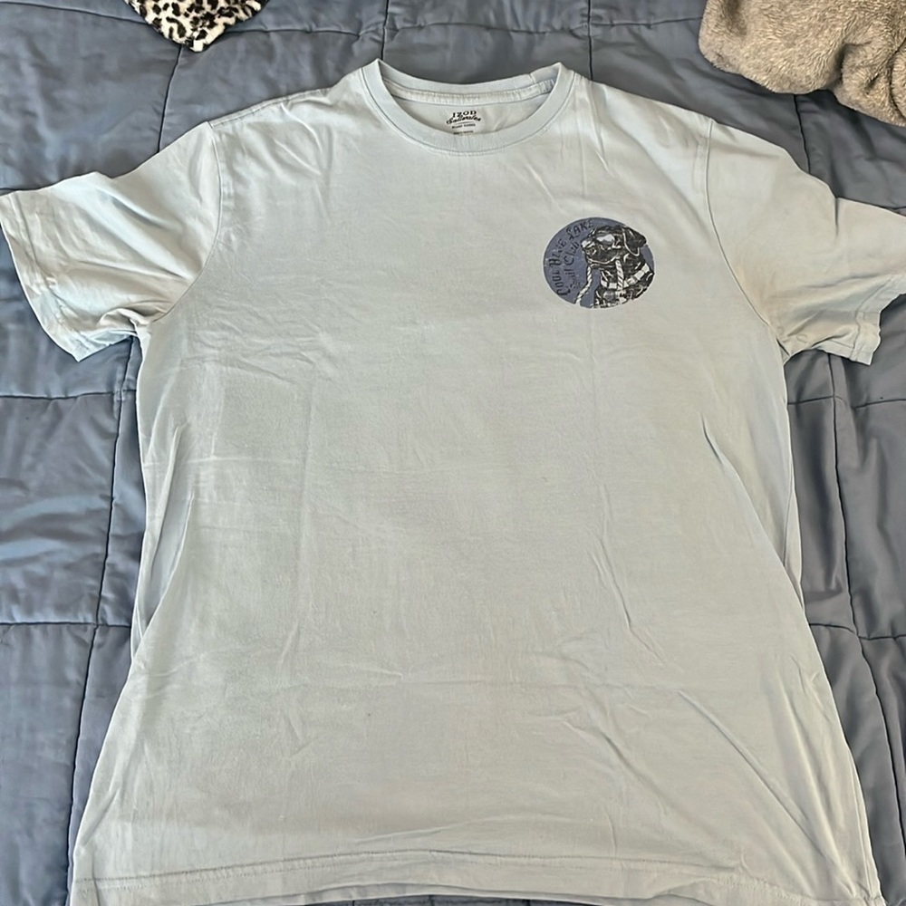 Izod light blue t shirt size large